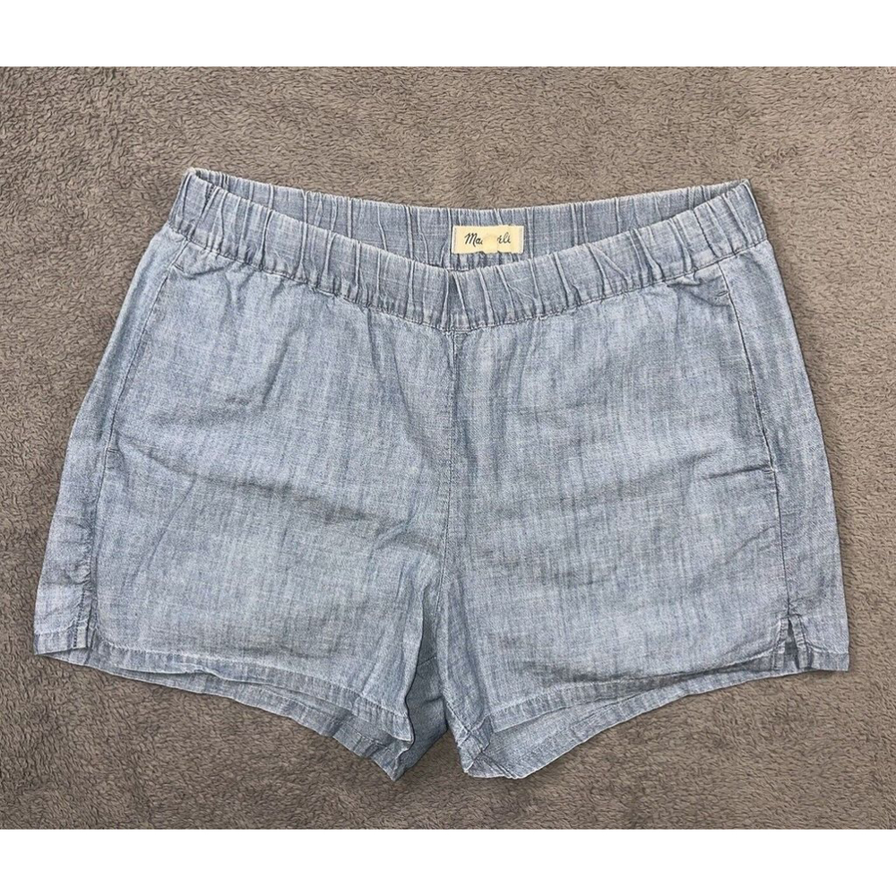 Madewell Women's Chambray Pull-On Shorts Style L0048 Blue Size Medium